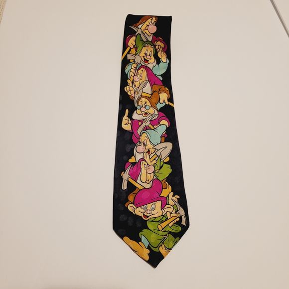 The Disney Store Tie Lot Mickey Mouse Donald Duck Goofy Seven Dwarfs Silk 58 x 4 - Picture 8 of 14